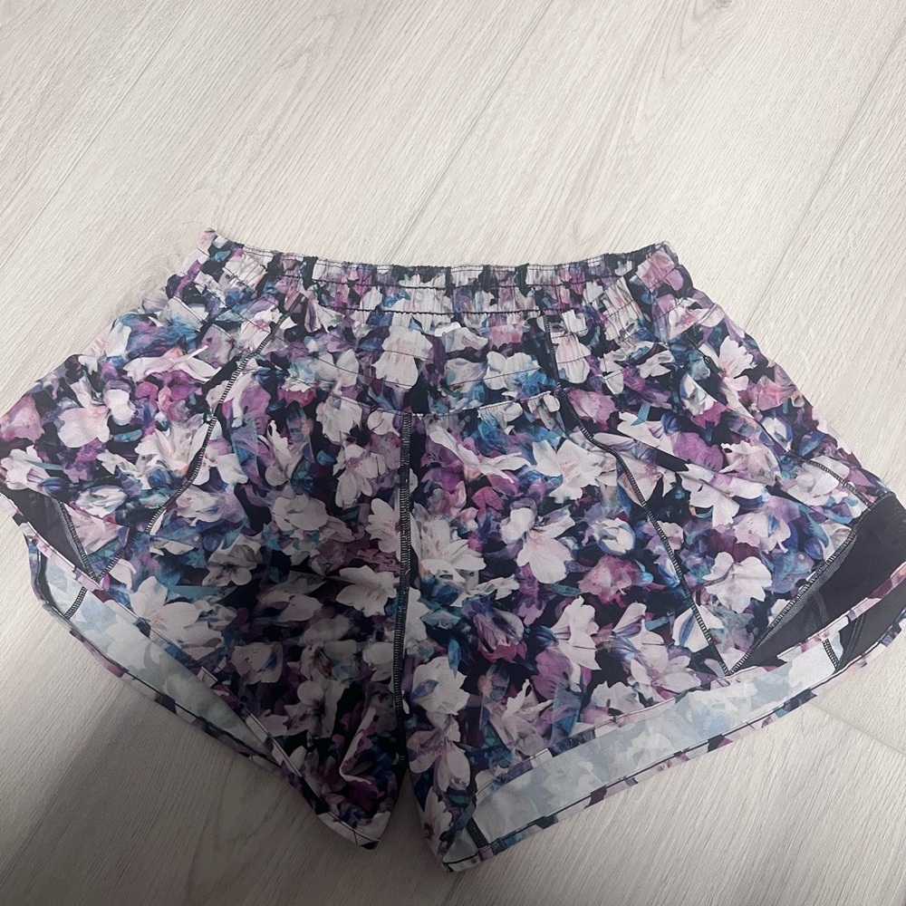lululemon athletica Purple Floral Athletic Shorts